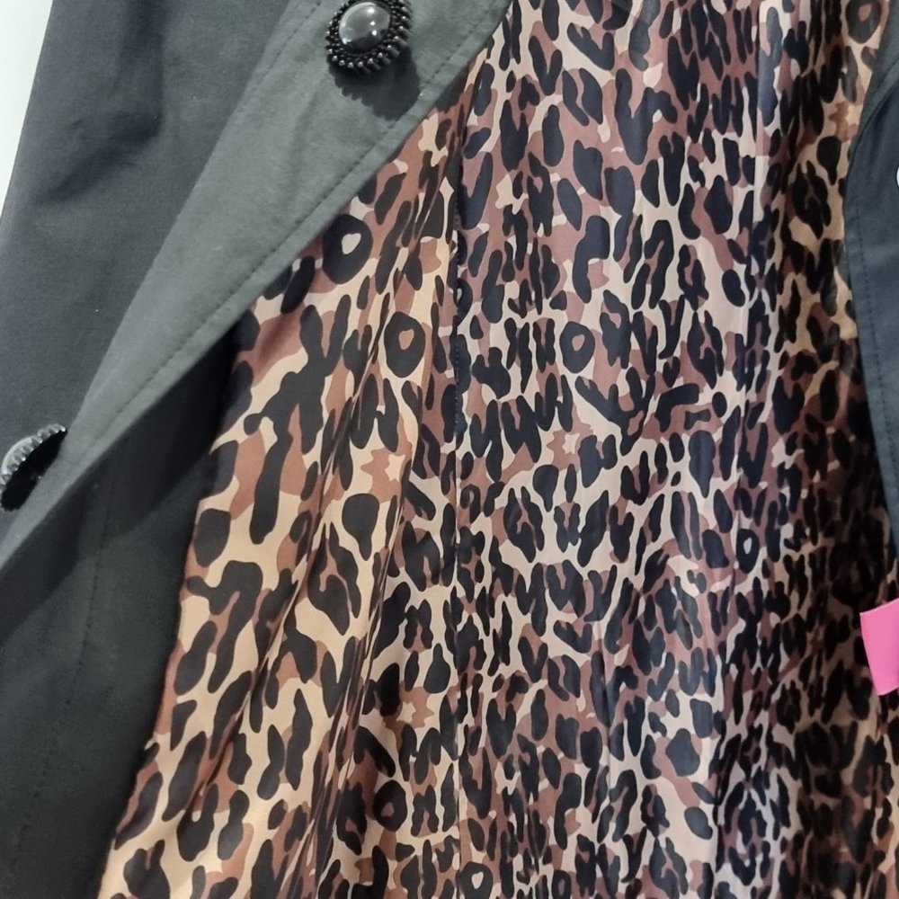 Betsey Johnson Black Cape Jacket Size Small (10) Belted Lined Designer - Picture 8 of 11